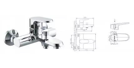 Смеситель для ванны «Bravat» Pure F6105161C-01 хром