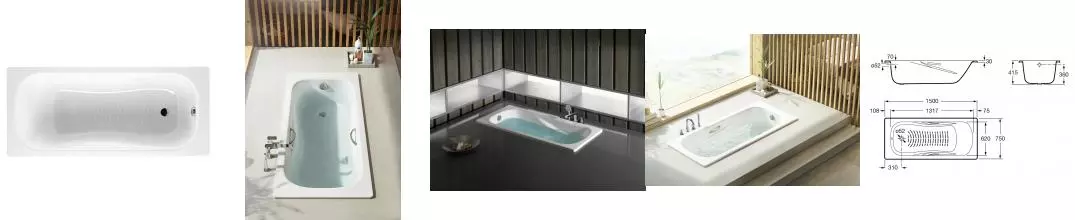 Ванна стальная «Roca» Princess N 150/75 (72204E0000) без опор без сифона с отверстиями белая Ванна стальная «Roca» Princess N 150/75 (72204E0000) без опор без сифона с отверстиями белая