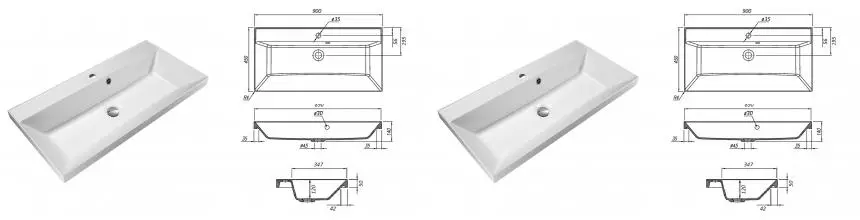 Раковина «Флорентина» Астория 90 искусственный камень белая
