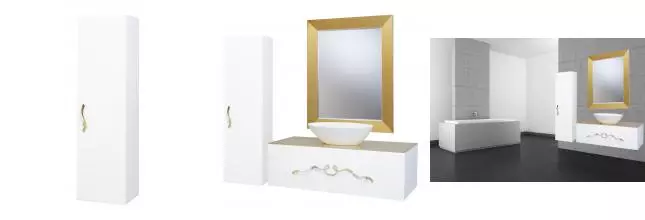 Пенал «Bellezza» Римини 35 подвесной белый правый