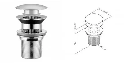 Донный клапан для раковины «Am.Pm» F0700164 с механизмом Клик-Клак хром