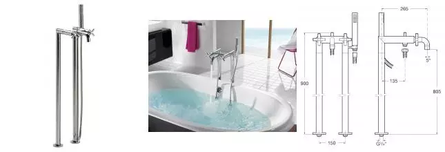 Напольный смеситель для ванны «Roca» Loft 5A2743C00 хром Напольный смеситель для ванны «Roca» Loft 5A2743C00 хром