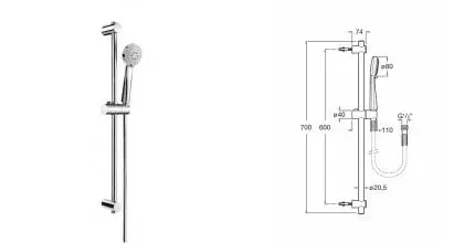 Душевой гарнитур «Roca» Stella 80/3 75B1403C00 хром