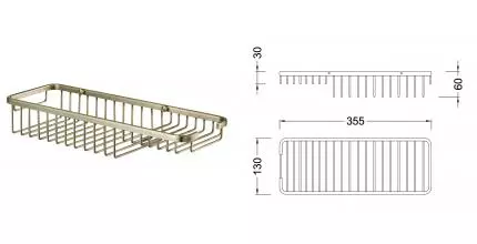 Полка в ванну «Timo» Nelson 160079 на стену антик Полка в ванну «Timo» Nelson 160079 на стену антик