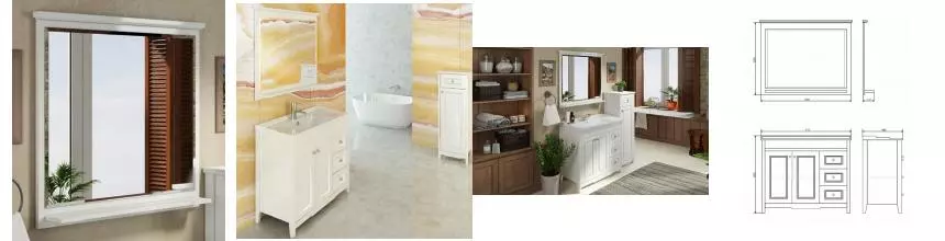 Зеркало «Comforty» Тбилиси 90 без света белое Зеркало «Comforty» Тбилиси 90 без света белое