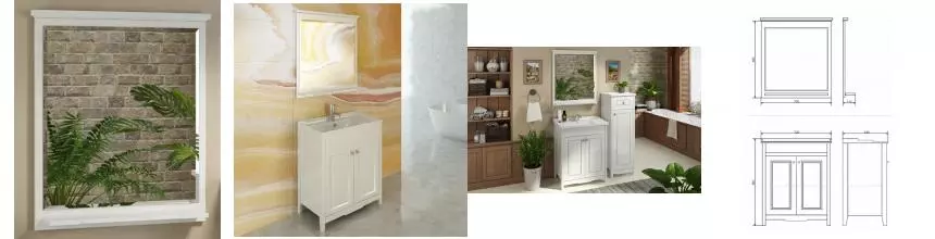 Зеркало «Comforty» Тбилиси 70 без света белое Зеркало «Comforty» Тбилиси 70 без света белое