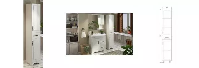 Пенал «Comforty» Сочи 35 белый правый Пенал «Comforty» Сочи 35 белый правый