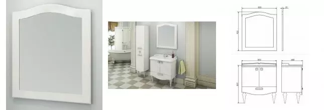 Зеркало «Comforty» Монако 80 без света белое