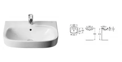 Раковина «Roca» Debba 40/32 7327998000 фарфоровая белая Раковина «Roca» Debba 40/32 7327998000 фарфоровая белая