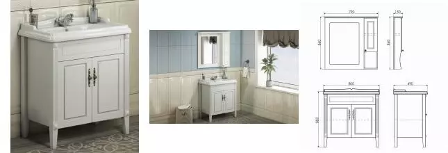 Тумба с раковиной «Comforty» Палермо 80 (3380) белая Тумба с раковиной «Comforty» Палермо 80 (3380) белая
