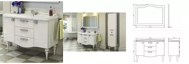 Тумба с раковиной «Comforty» Монако 120 с 3 ящиками (3312) белая Тумба с раковиной «Comforty» Монако 120 с 3 ящиками (3312) белая