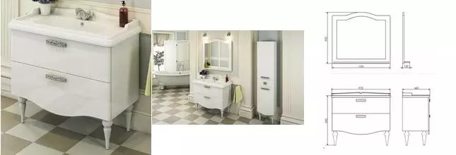 Тумба с раковиной «Comforty» Монако 100 с 2 ящиками (3310) белая