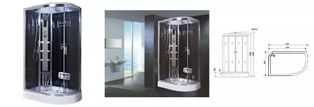 Душевая кабина «Niagara» NG-903-01L (05) 120/82 низкий поддон тонированная/чёрная с гидромассажем с электрикой левая Душевая кабина «Niagara» NG-903-01L (05) 120/82 низкий поддон тонированная/чёрная с гидромассажем с электрикой левая