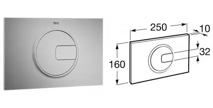 Кнопка смыва «Roca» PL4 7890098002 матовый хром