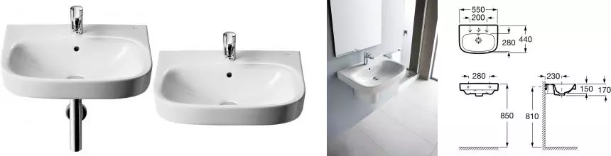 Раковина «Roca» Debba 55/44 732799500Y фарфоровая белая Раковина «Roca» Debba 55/44 732799500Y фарфоровая белая