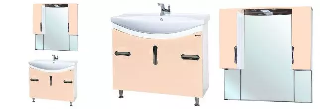 Мебель для ванной «Bellezza» Лагуна 105 бежевая/белая