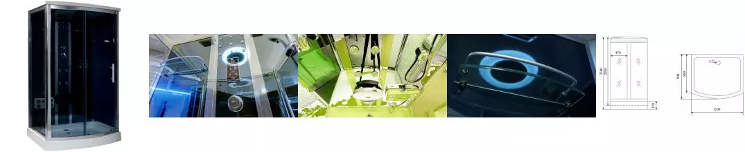 Душевая кабина «Timo» Standart T-1115 120/90 низкий поддон тонированная/чёрная-зеркальная с гидромассажем и электрикой Душевая кабина «Timo» Standart T-1115 120/90 низкий поддон тонированная/чёрная-зеркальная с гидромассажем и электрикой