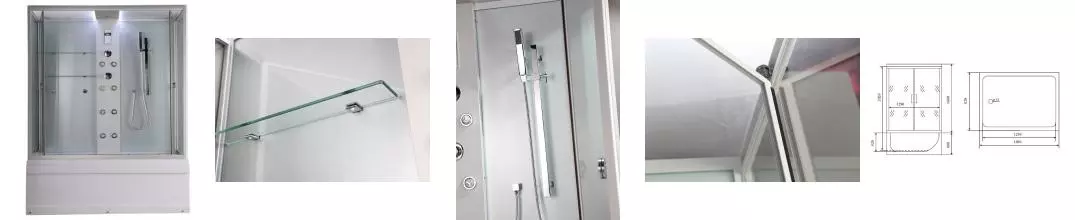 Душевой бокс «Timo» Lux TL-1505 148/82 с ванной прозрачный/белый с гидромассажем и электрикой Душевой бокс «Timo» Lux TL-1505 148/82 с ванной прозрачный/белый с гидромассажем и электрикой