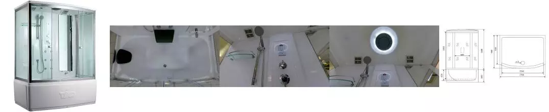 Душевой бокс «Timo» Lux T-7770N 170/90 с ванной прозрачный/белый с гидромассажем и электрикой