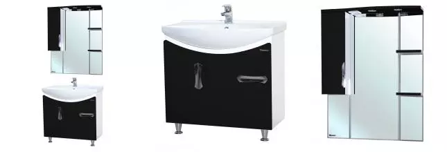 Мебель для ванной «Bellezza» Лагуна 75 чёрная/белая