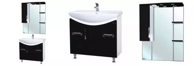 Мебель для ванной «Bellezza» Лагуна 85 чёрная/белая