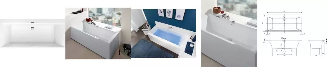 Ванна акриловая «Villeroy & Boch» Squaro Edge 12 190/90 с ножками с сифоном белая Ванна акриловая «Villeroy & Boch» Squaro Edge 12 190/90 с ножками с сифоном белая