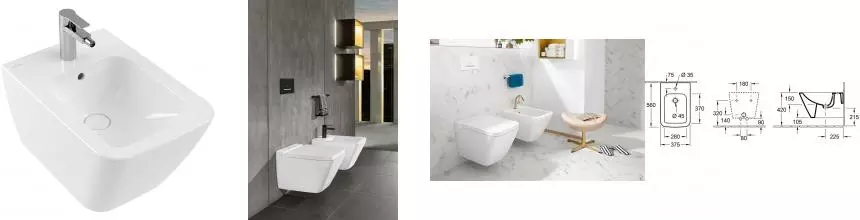 Подвесное биде «Villeroy & Boch» Finion 446500R1 белое