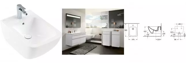 Подвесное биде «Villeroy & Boch» Venticello 441100R1 белое