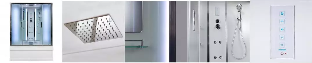 Душевой бокс «Deto» EM-4517 LED 170/85 высокий поддон матовый/белый с гидромассажем с электрикой Душевой бокс «Deto» EM-4517 LED 170/85 высокий поддон матовый/белый с гидромассажем с электрикой