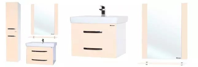 Мебель для ванной подвесная «Bellezza» Рокко 60 Н бежевая/белая