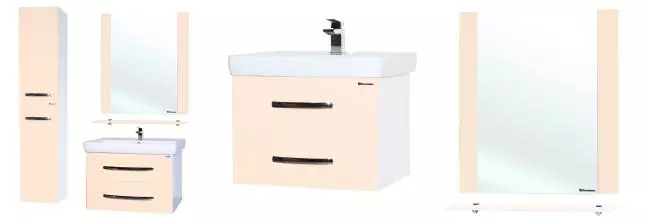 Мебель для ванной подвесная «Bellezza» Рокко 70 Н бежевая/белая