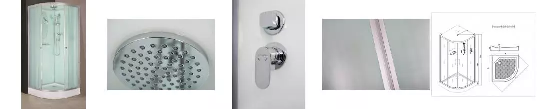 Душевая кабина «Esbano» EST-80СR 80/80 низкий поддон матовая/белая