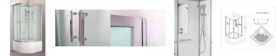 Душевая кабина «Esbano» EST-90CRB 90/90 высокий поддон матовая/белая