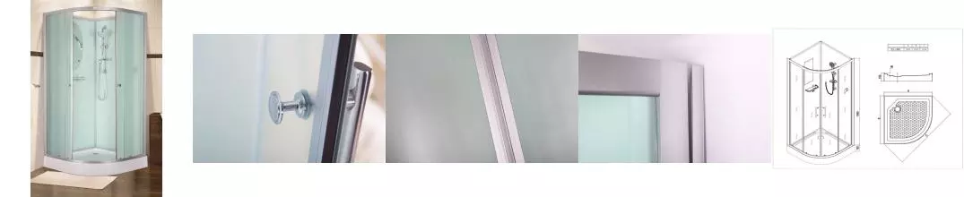 Душевая кабина «Esbano» EST-100C 100/100 низкий поддон матовая/белая без крыши