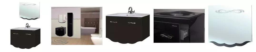 Мебель для ванной подвесная «Bellezza» Версаль 90 со скрытым ящиком чёрная
