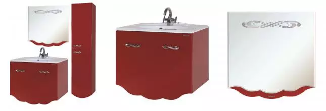 Мебель для ванной подвесная «Bellezza» Версаль 80 со скрытым ящиком красная