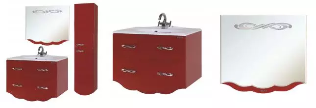 Мебель для ванной подвесная «Bellezza» Версаль 90 красная