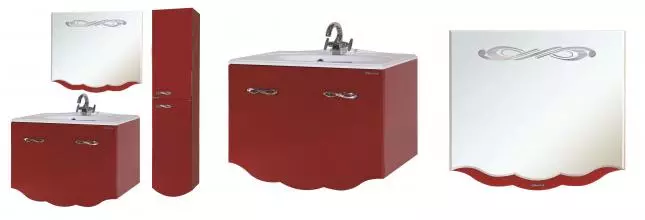 Мебель для ванной подвесная «Bellezza» Версаль 90 со скрытым ящиком красная