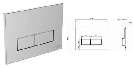 Кнопка смыва «Ideal Standard» W3708AA хром Кнопка смыва «Ideal Standard» W3708AA хром