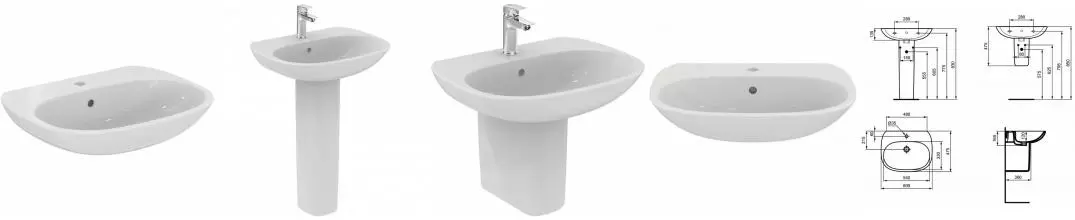 Раковина «Ideal Standard» Tesi 60/47 T352201 фарфоровая белая Раковина «Ideal Standard» Tesi 60/47 T352201 фарфоровая белая