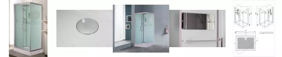 Душевая кабина «Esbano» EST-108CKR 100/80 низкий поддон матовая/белая универсальная