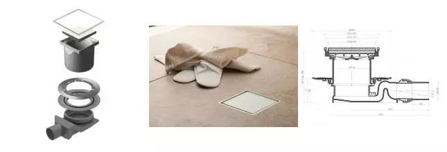 Трап для душа «Pestan» Confluo Standard 4 13000096 боковой выпуск White Glass/хром 