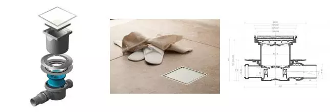 Трап для душа «Pestan» Confluo Standard 2 13000094 боковой выпуск White Glass/хром 