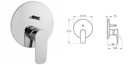 Внешняя часть смесителя «Vitra» X-Line A42251EXP хром