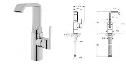 Смеситель для раковины «Vitra» Suit U A42469EXP хром