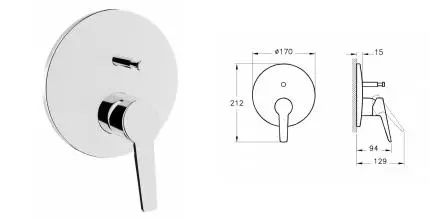 Solid S Built-in Bath/Shower Mixer · Solid S, Vitra, A42446EXP