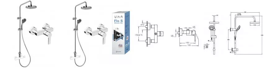 Душевая система «Vitra» Flo S A49234EXP хром Душевая система «Vitra» Flo S A49234EXP хром