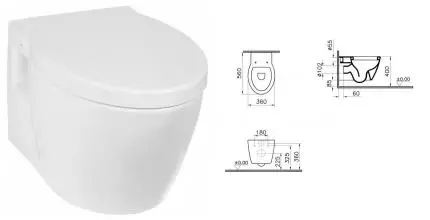 Подвесной унитаз «Vitra» Sunrise 5384B003-0075 белый без сиденья Подвесной унитаз «Vitra» Sunrise 5384B003-0075 белый без сиденья