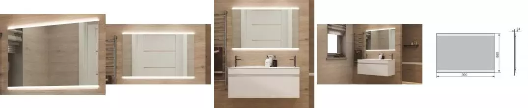 Зеркало «Velvex» Otto 100 с подсветкой белое