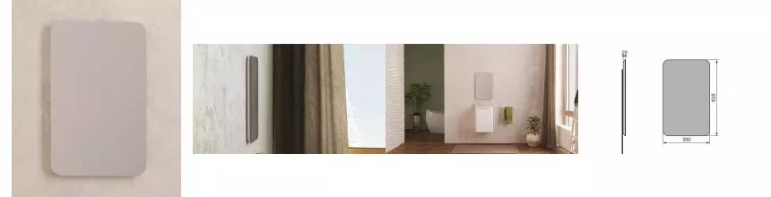 Зеркало «Velvex» Bio 40 без света белое Зеркало «Velvex» Bio 40 без света белое